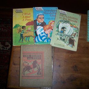 4pc Vintage Kids Books Easy Readers I Wish I had a Pony Grampa's Wonderful Glass